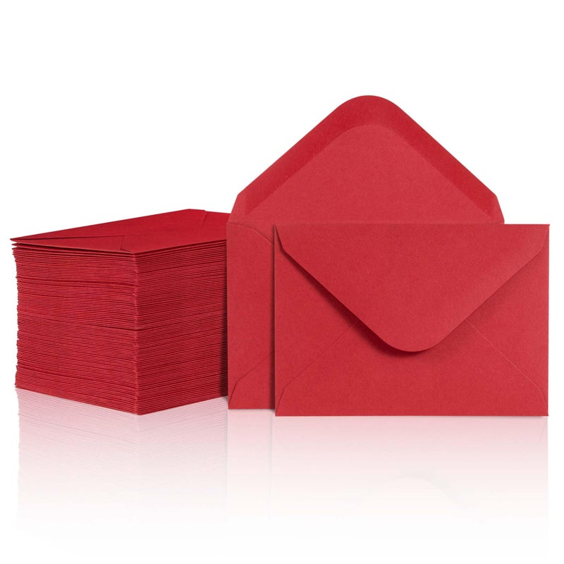 MATICAN Gift Card Envelopes - 100-Count Mini Envelopes, Red Paper Business Card Envelopes, Bulk Tiny Envelope Pockets for Small Note Cards, Red 4 x 2.7 Inches - Image 1